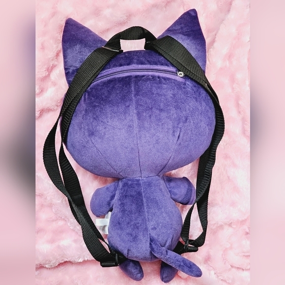 Sailor Moon Luna Cat Purple Plush 18" Backpack - Picture 4 of 7